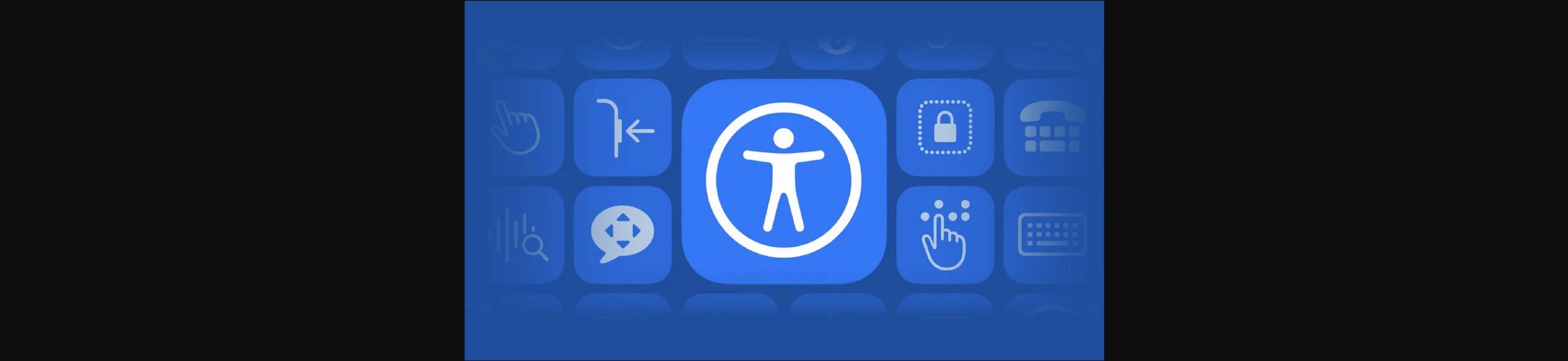 Apple Accessibility Icon - Blue and white outline of human figure