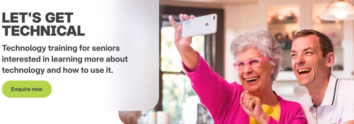 Female taking selfie with trainer