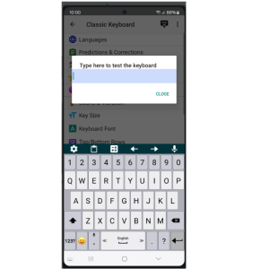 classic big keyboard on an Android smartphone